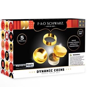 New FAO Schwarz Magic Coin Set - Gold. Box may be slightly torn.